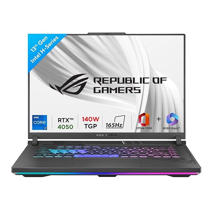 ASUS ROG Strix G16 13th Gen,Intel Core i7-13650HX Gaming Laptop(NVIDIA RTX 4050-6GB/140W TGP/16GB/1TB