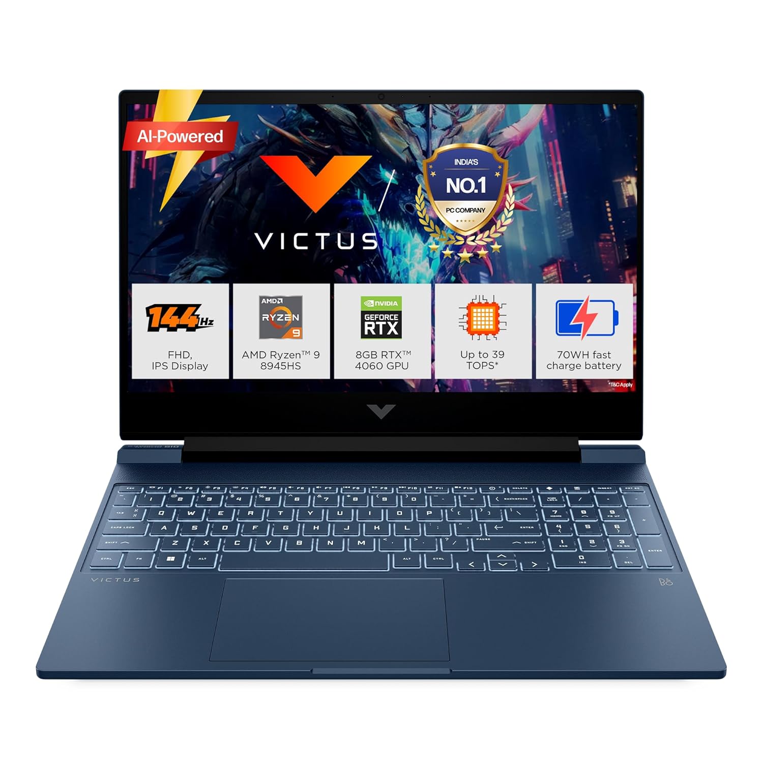 HP Victus, AMD Ryzen 9-8945HS, 8GB RTX 4060, Upgrade (Upto 32GB) 16GB RAM, 1TB SSD, 144Hz, 300nits, IPS, 15.6