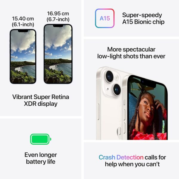Apple iPhone 14 (256 GB) - Starlight - Image 2