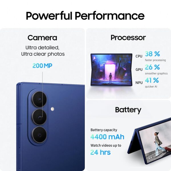Samsung Galaxy Z Fold7 5G Smartphone with Galaxy AI (Blue Shadow, 12GB RAM, 256GB Storage) - Image 3