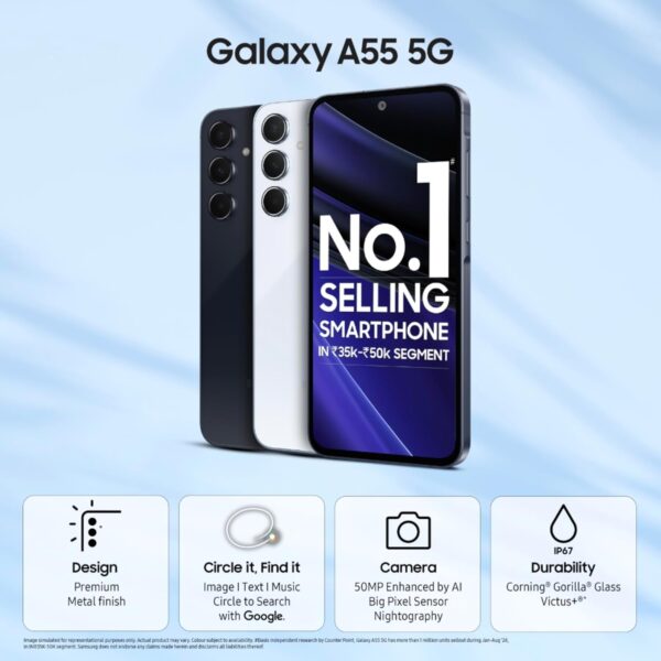 Samsung Galaxy A55 5G (Awesome Navy, 8GB RAM, 256GB Storage) | AI - Image 4